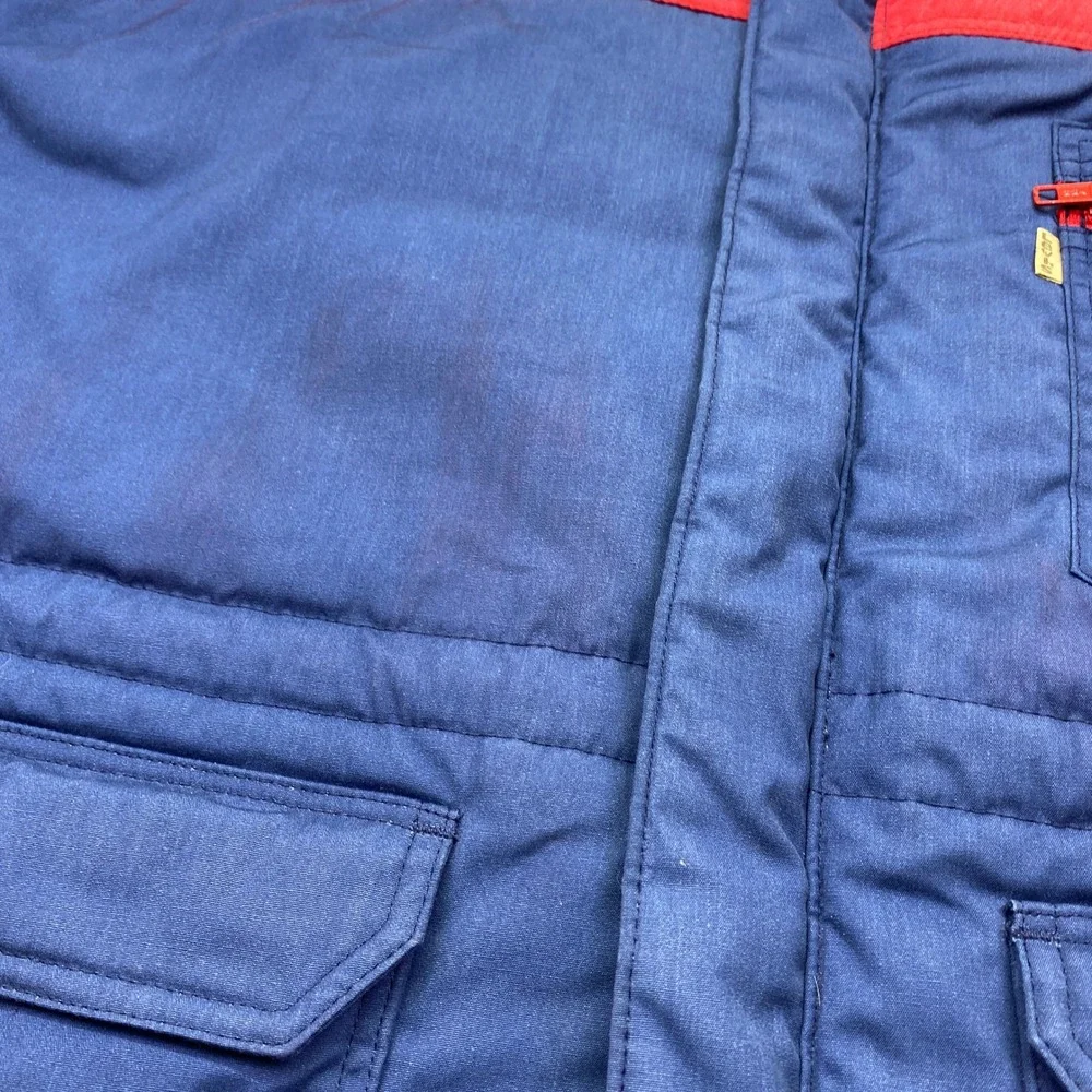 VTG Levis 70's Puffer Jacket Red Blue Color‎ Block 3M Thinsulate Sz M Retro USA